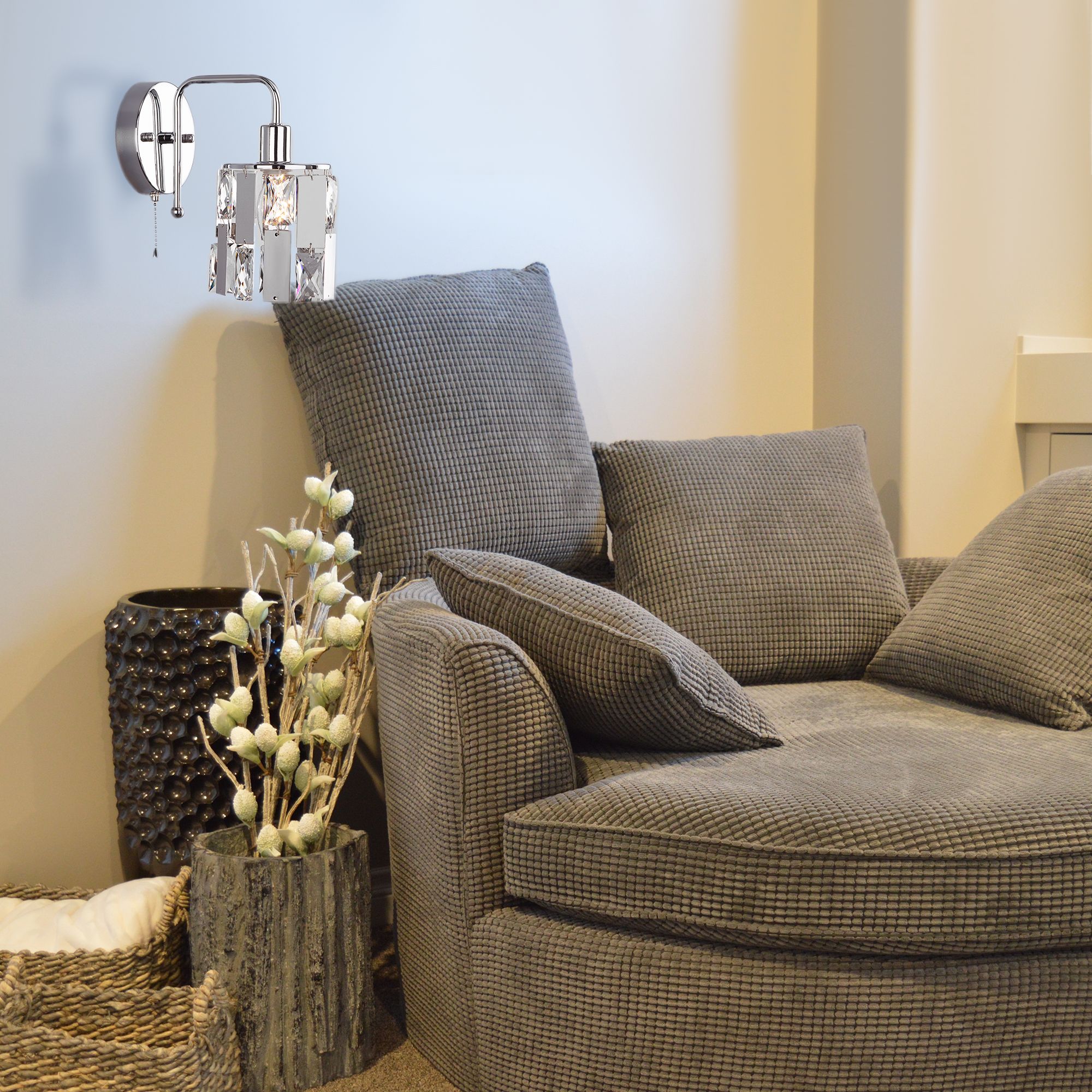 Светильник Eurosvet 10101/1 хром/прозрачный хрусталь Strotskis