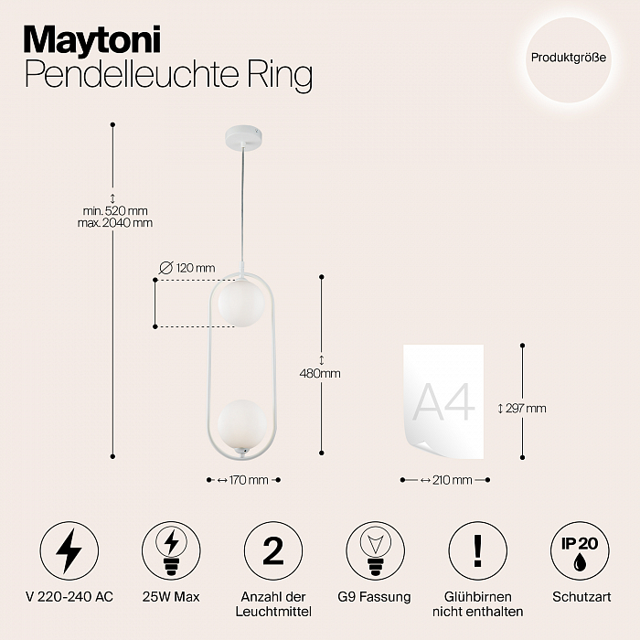 Светильник одинарный Maytoni MOD013PL-02W