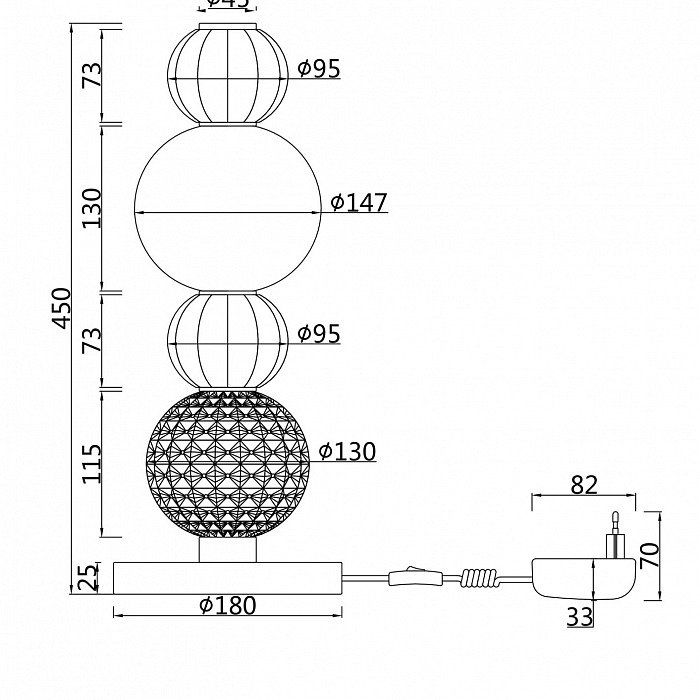 Настольная лампа интерьерная Maytoni MOD301TL-L18CH3K